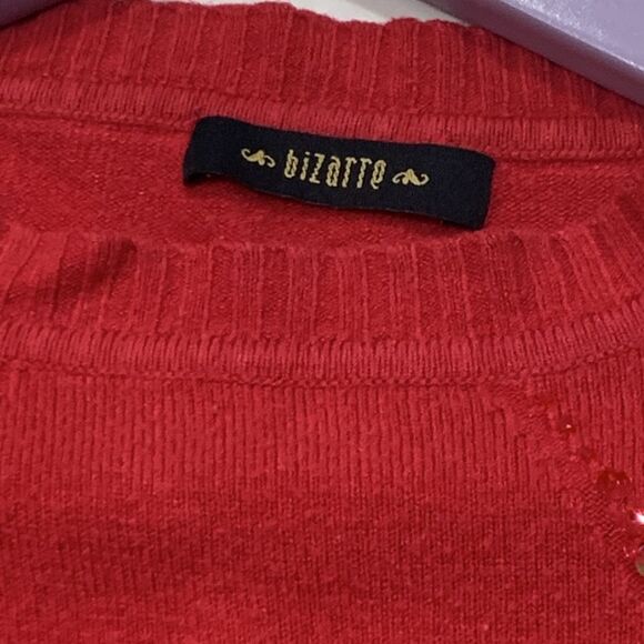 BIZARRE | Red Sequin 3/4 Sleeve Women’s Christmas Holiday Pullover Sweater - Picture 11 of 14